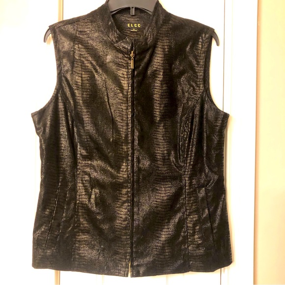 NWOT ELCC velveteen snakeskin vest with shimmer - Picture 1 of 5